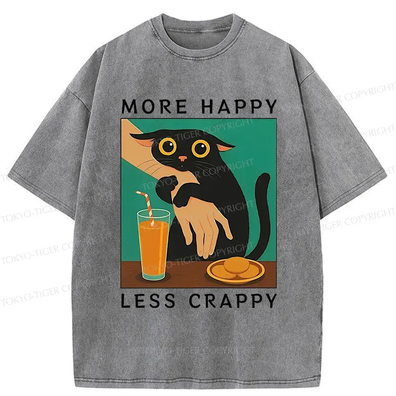 Cozy Washed Cat T-Shirt as a Gift for Cat Lovers