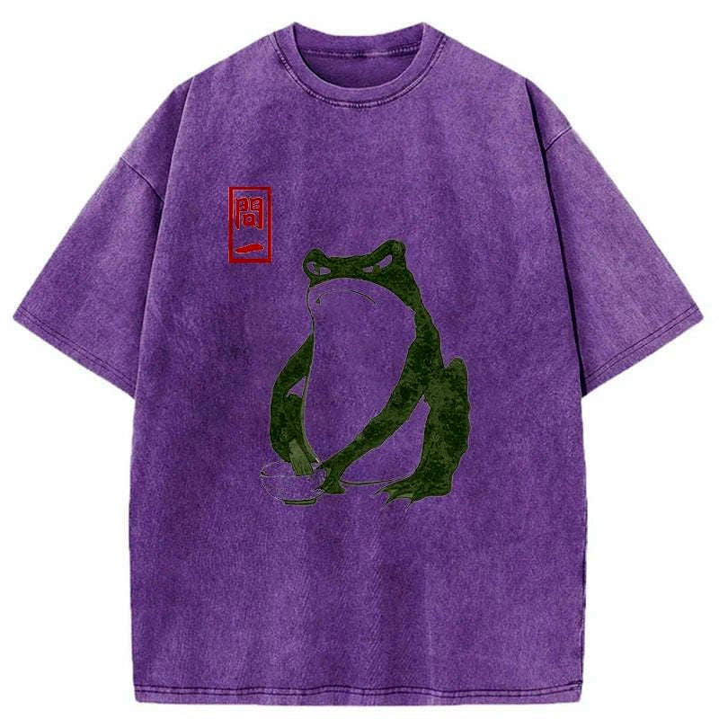 vintage ukiyo-e frog washed tee