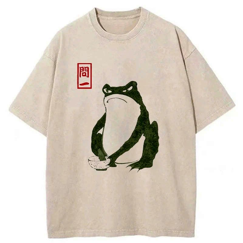 vintage ukiyo-e frog washed tee