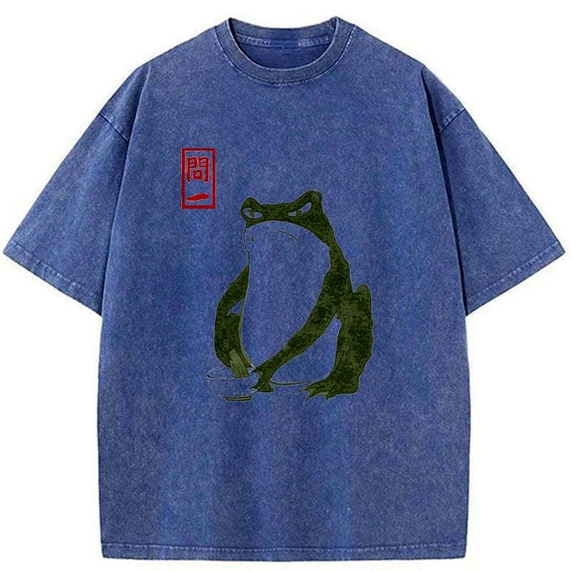 vintage ukiyo-e frog washed tee