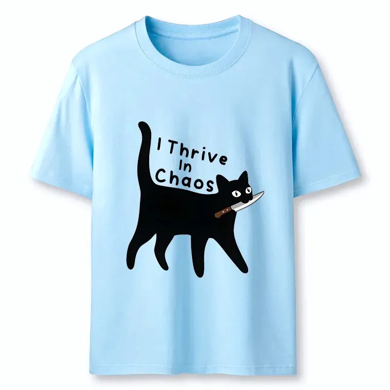 Kyoto-Lion Chaotic Black Cat With Knife Classic T-Shirt