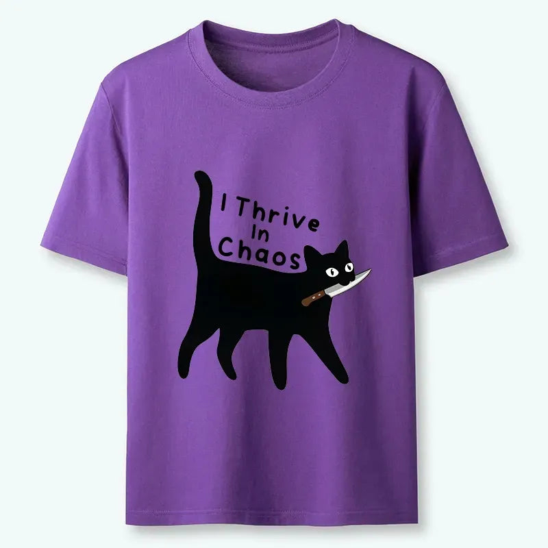 Japanese streetwear cat t-shirt for summer