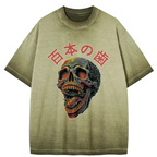 japanese skull t shirt for streetwear