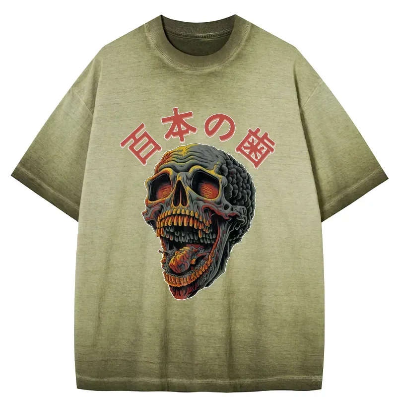 japanese skull t shirt for streetwear