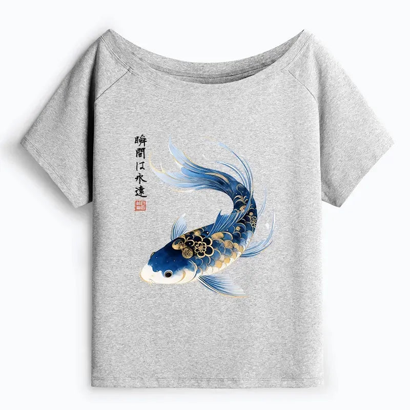 Japanese Art Off Shoulder Shirt Gift Idea