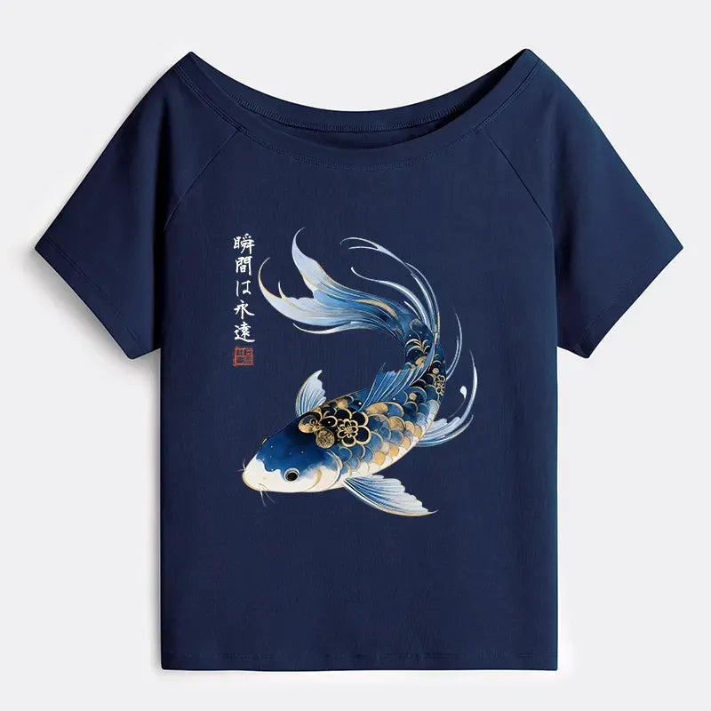 Japanese Art Off Shoulder Shirt Gift Idea