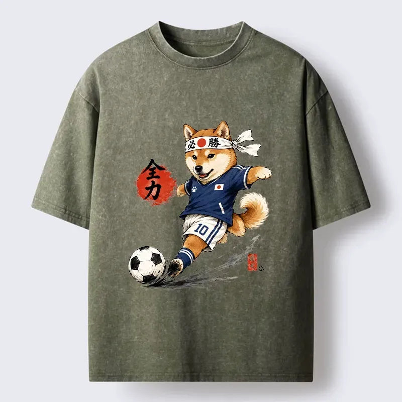 Japanese Shiba Art Washed T-Shirt