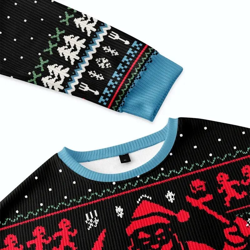 Kyoto-Lion Gingerbread Man Disaster Is Coming Christmas Ugly Sweatshirt