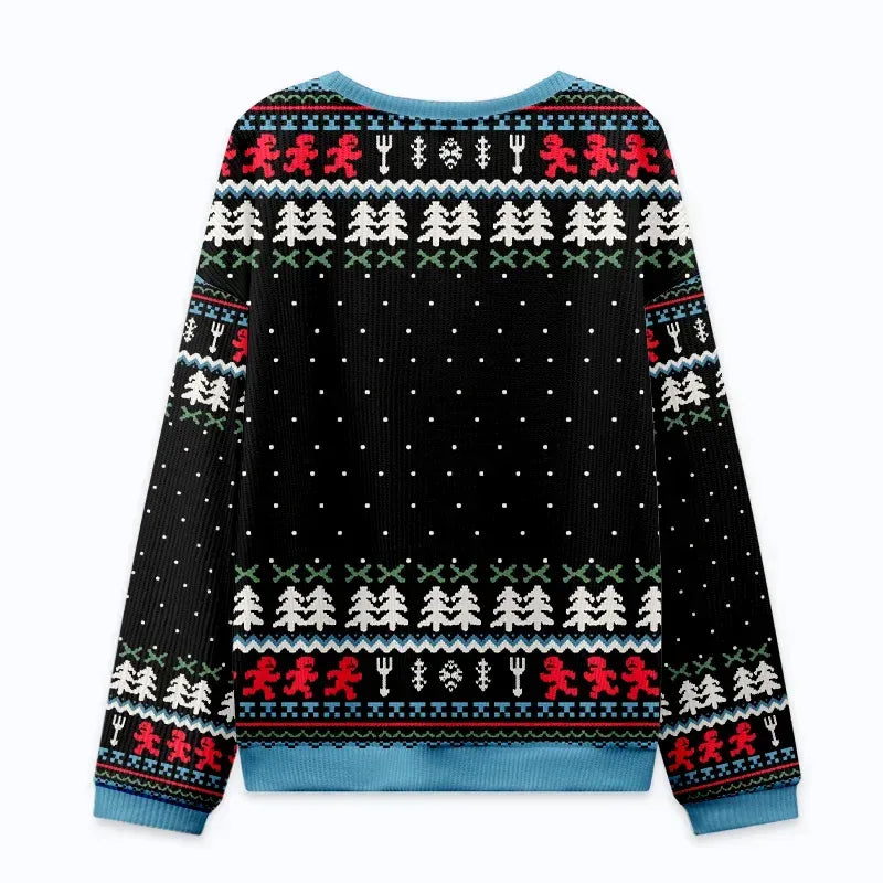 Kyoto-Lion Gingerbread Man Disaster Is Coming Christmas Ugly Sweatshirt