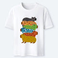 Japanese colorful capybara t-shirt for casual