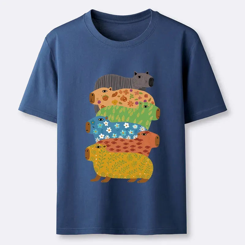 Retro capybara tee as gift for him