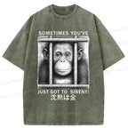 Kyoto-Lion Silent Gorilla Washed T-Shirt