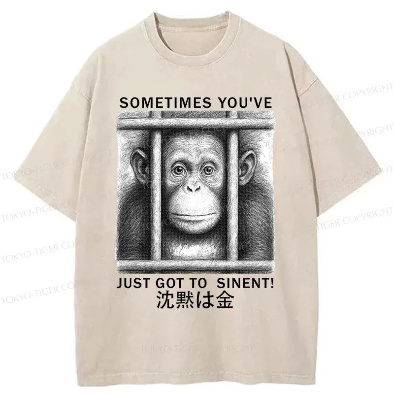 Kyoto-Lion Silent Gorilla Washed T-Shirt
