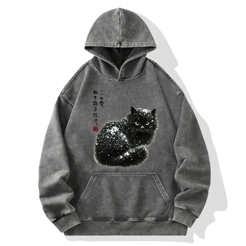 snow washed unisex hoodie for daily wear