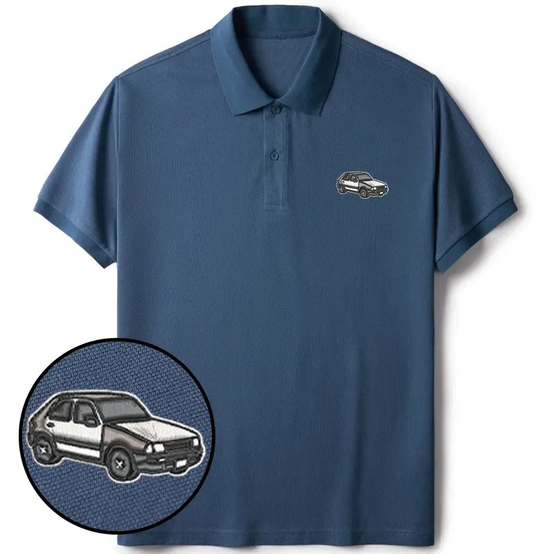 Kyoto-Lion Japanese Classic Car Embroidered Polo T-Shirt