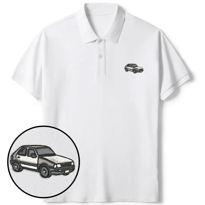 Vintage Japanese Car Embroidered Polo