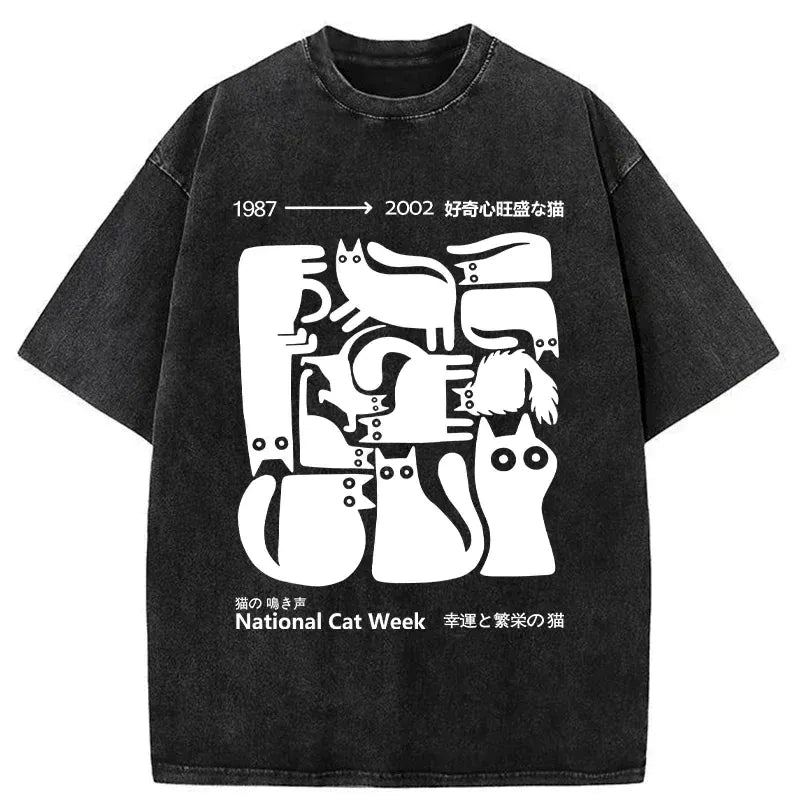 Japanese funny cat t-shirt gift idea