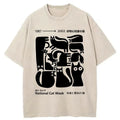 vintage Japanese cat shirt for daily wear