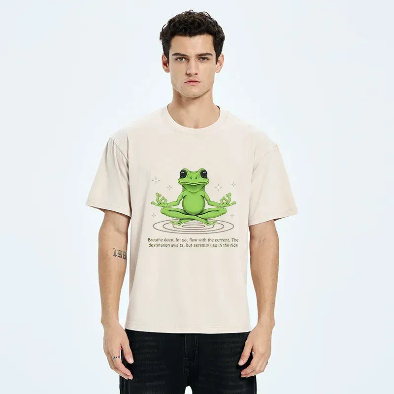 Japanese Frog Washed T-Shirt On Sale
