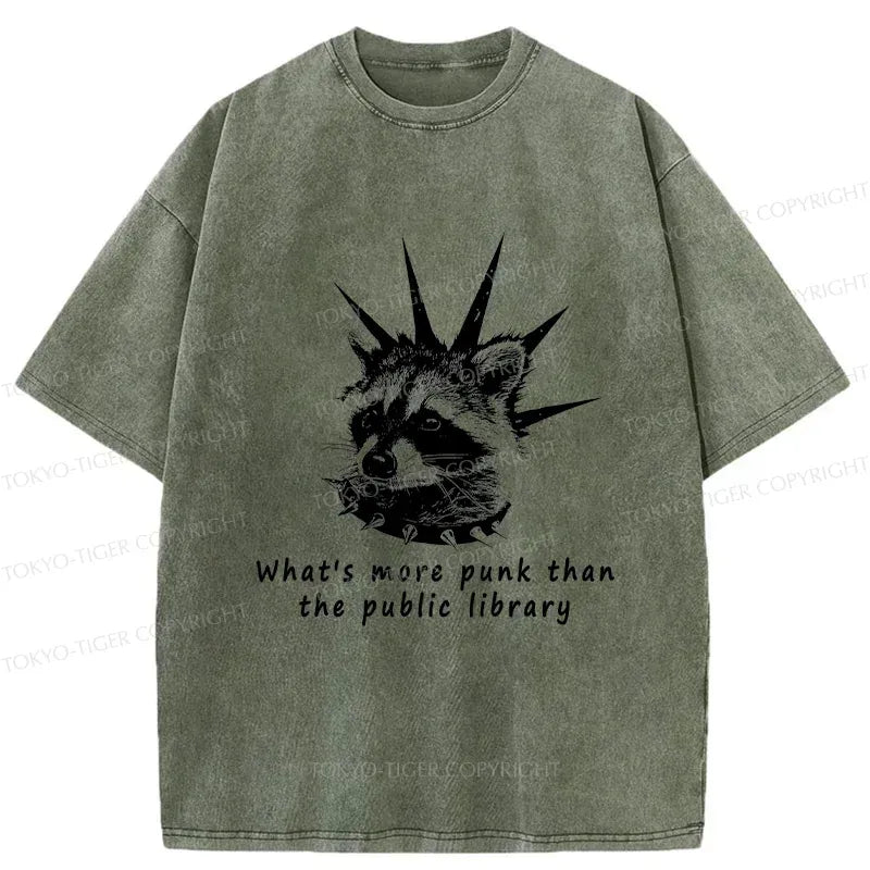 Kyoto-Lion Punk Raccoon Washed T-Shirt