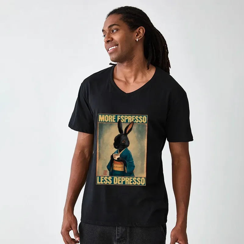 Japanese Rabbit V-Neck T-Shirt Gift Idea