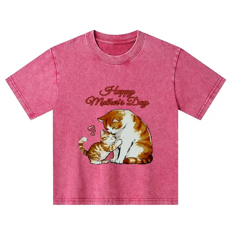 Kyoto-Lion Love Of Cats Kids Washed T-Shirt