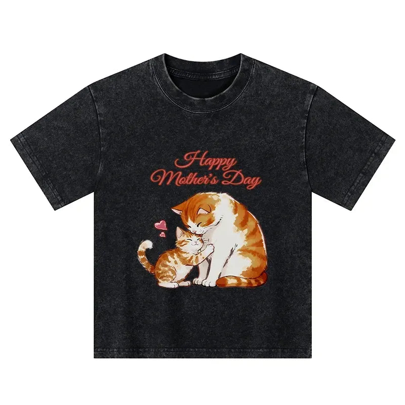cute cat design kids tee free shipping