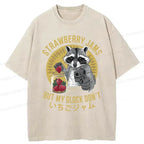 Japanese Raccoon Washed T-Shirt for Daily Wear