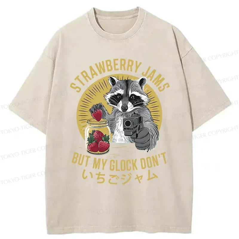 Japanese Raccoon Washed T-Shirt for Daily Wear