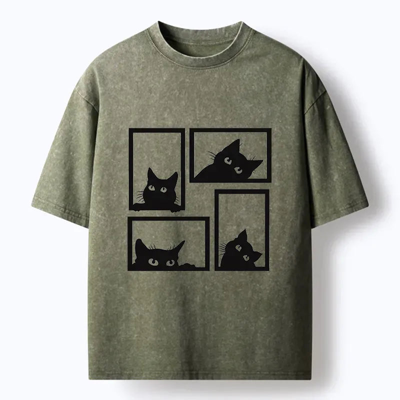 Kyoto lion cats grid design tee