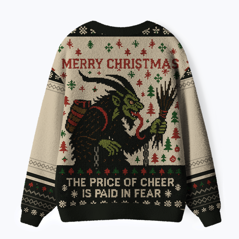 Kyoto-Lion Krampus£ºThe Price Of Cheer Is Paid In Fear Ugly Cardigan Sweater
