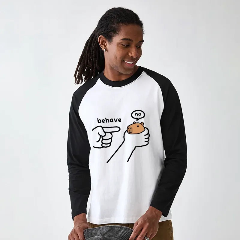 Japanese Capybara Raglan Long Sleeve
