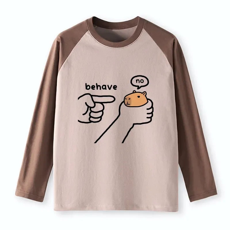 Japanese Capybara Raglan Long Sleeve