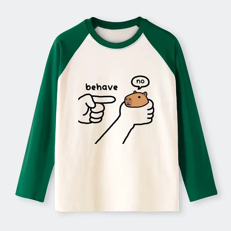 Japanese Capybara Raglan Long Sleeve
