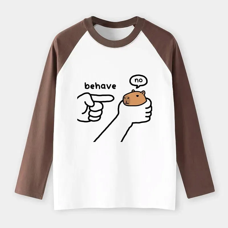 Japanese Capybara Raglan Long Sleeve