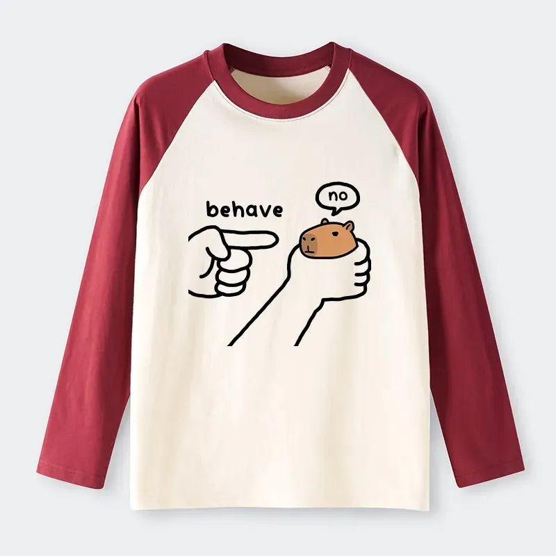 Japanese Capybara Raglan Long Sleeve
