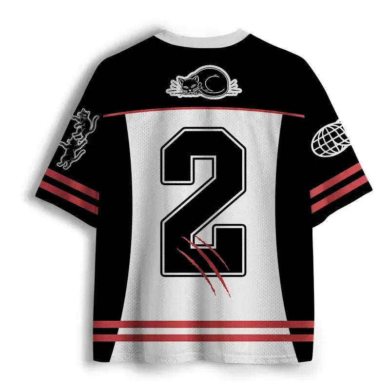 Japanese Cat Mesh Jersey for Streetwear