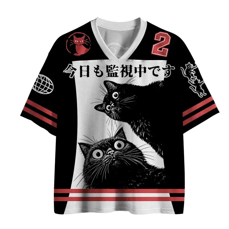 Kyoto-Lion The Cat Is Watching Today Mesh Jersey