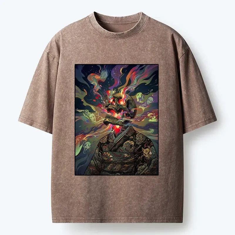 Ukiyo-e Skull T-Shirt for Casual Daily Wear