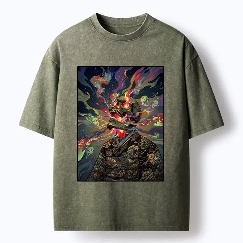 Ukiyo-e Skull T-Shirt for Casual Daily Wear