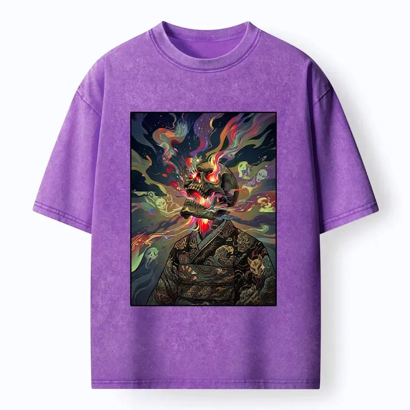 Trendy Colorful Flame T-Shirt for Summer Vacation
