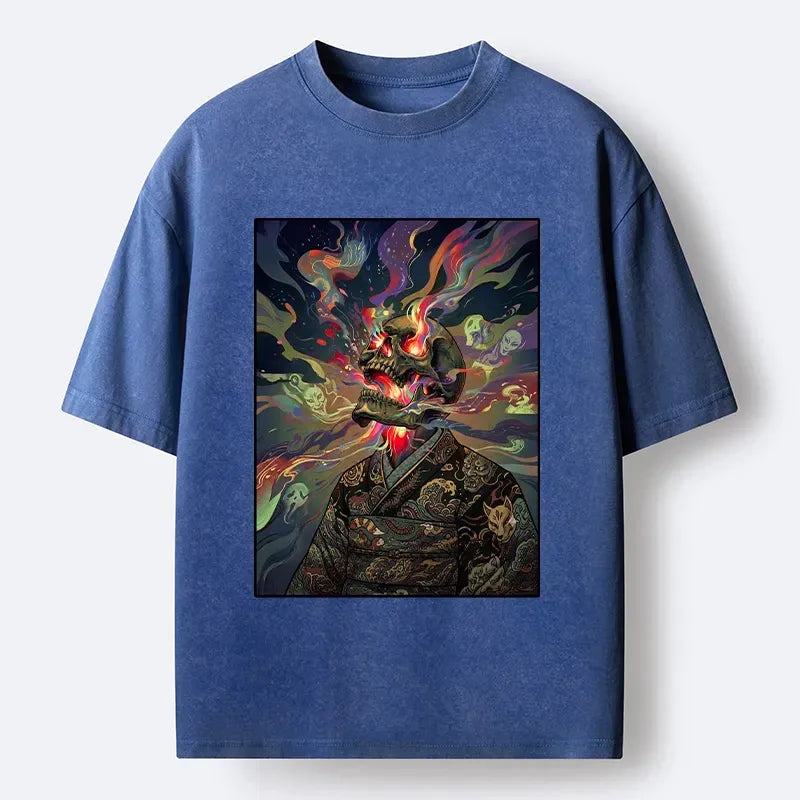 Japanese Vintage Dead Head Wash T-Shirt for Streetwear