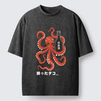 japanese vintage tiger octopus washed t-shirt