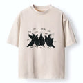 Washed Crow T-Shirt with Japanese Print