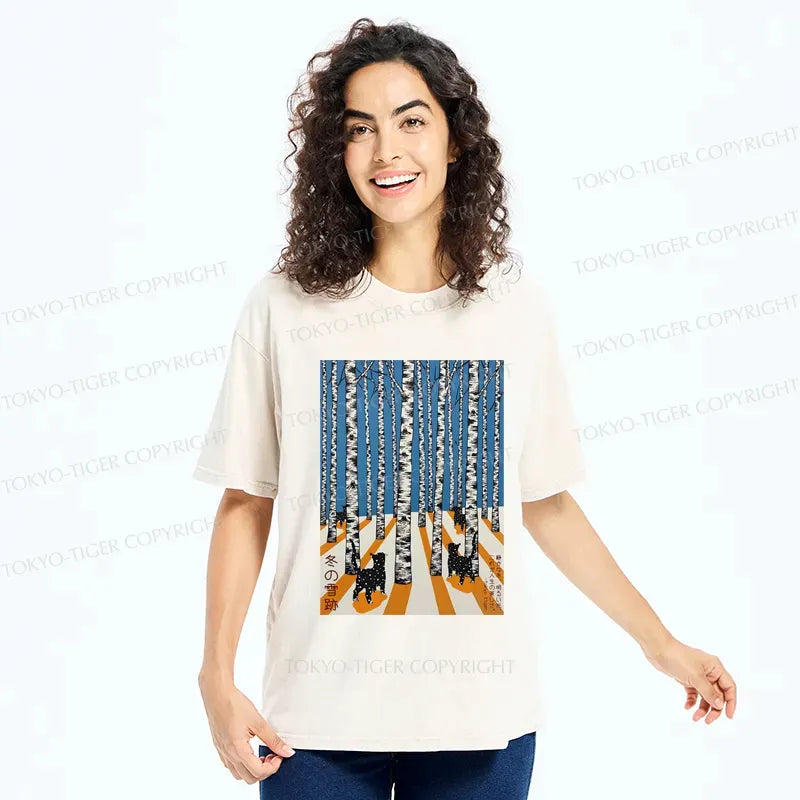 Winter Snow Japanese Unisex Cotton Tee
