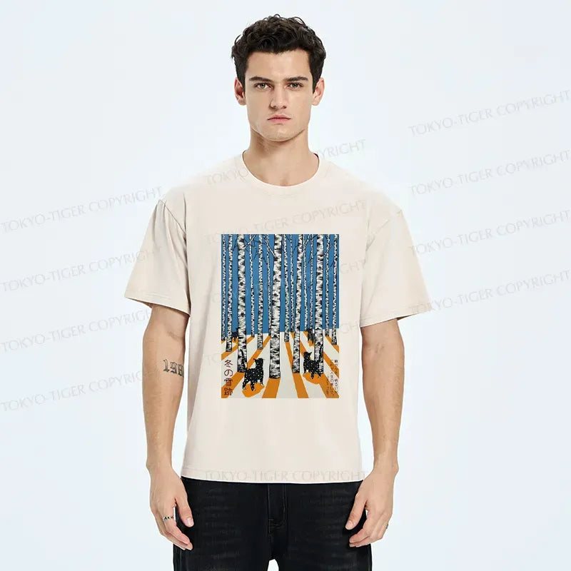 Winter Snow Japanese Unisex Cotton Tee