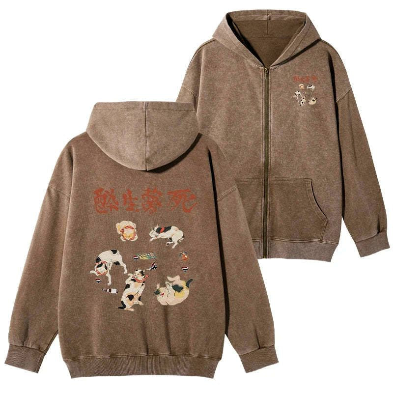 washed unisex hoodie streetwear trendy