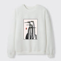 Japanese Crane Waffle Sweatshirt for Streetwear