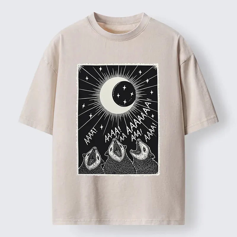 Kyoto-Lion Howling Opossum Washed T-Shirt
