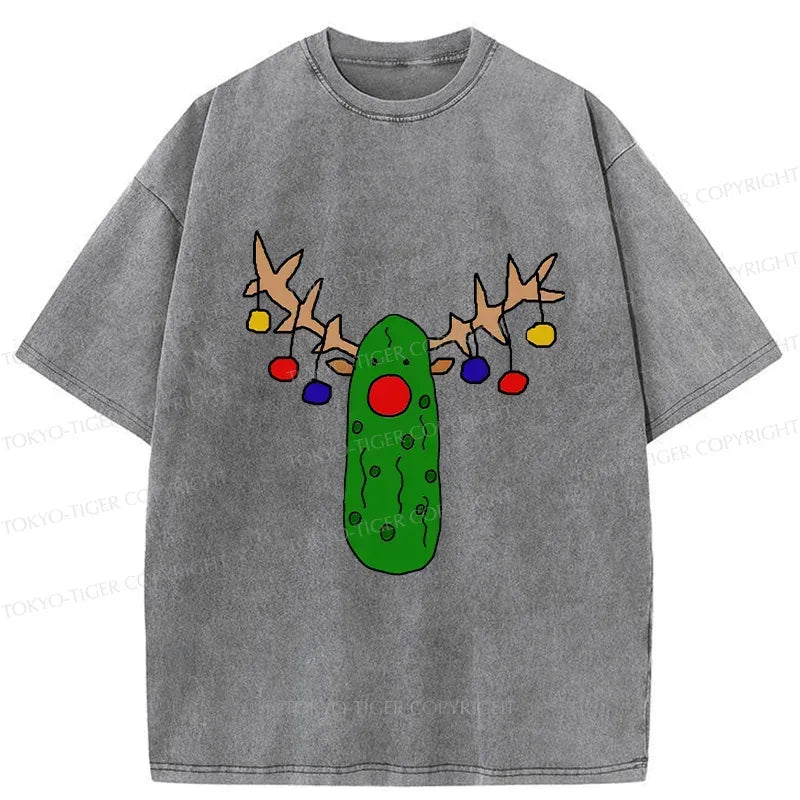 Kyoto-Lion Christmas Of Pickles Washed T-Shirt